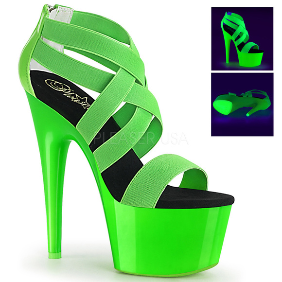 neon stripper heels